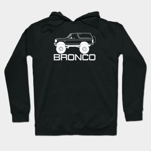 1992-1996 Bronco Side w/Tires, White Print Hoodie